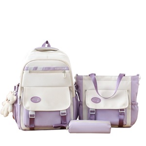 Student schoolbag women's korean style ins large capacity junior high <b>school</b> student <b>backpack</b> color block campus bookbag - Product Image 4