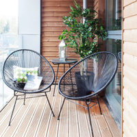 Ensemble de table à manger ronde et de chaises Acapulco de style européen pour l'extérieur