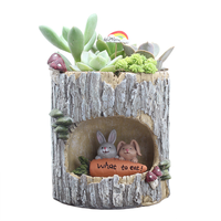 Arbre créatif trou pot de fleur micro-paysage succulent pot résine artisanat pièces de décoration de la maison
