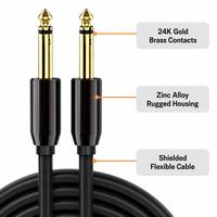 Câble audio pour guitare mâle-mâle 6,35 mm, coque en alliage de zinc, gaine en PVC, cordon auxiliaire pour clavier électrique, amplificateur, mixeur