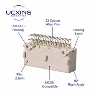 Conector WX 110D 32P 90 12V DC 2.5A, Contacto de Aleación de Cobre, Forma Rectangular, Adaptador Macho con Carcasa de SPS/PBT, 1318772