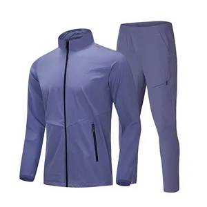 Conjunto Deportivo LAYENNE de Dos Piezas para Hombre, 90% Nailon, con Logotipo Personalizado, Pantalones Deportivos con Cierre Completo, <span class=keywords><strong>Ropa</strong></span> de Fitness, Traje para Correr y Entrenar - Product Image 4