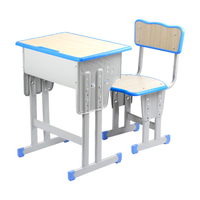 Ensemble de bureau et chaise d'écolier moderne en bois, ergonomique, écologique, durable, robuste et réglable en hauteur