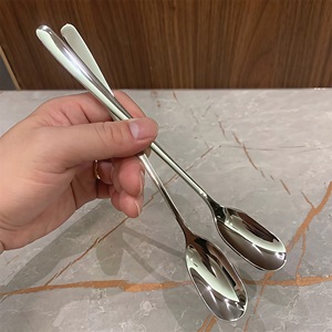 Stainless Steel Korean Style Ice Spoon Long Handle Coffee Dessert <b>Honey</b> Spoon Household Stirring Spoon Solid Color - Product Image 4