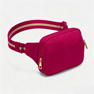 2L Wholesale Golden Unisex Belt Bag Funny Pack Waterproof Nylon Zipper Crossbody Running Waist Bag Golden Patterned <b>Ribbon</b> - Product Image 4
