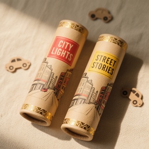 Tubes en papier recyclé personnalisés avec logos, adaptés à l'emballage de puzzles et d'artisanat, faciles à utiliser - Product Image 4