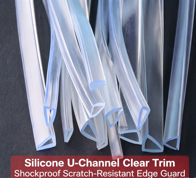 Transparent U Shape Silicone Edge Guard Strip Anti-collision Anti-scratch Rubber Trim Protective Cover for Furniture Glass Table