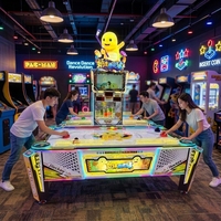 Table de hockey sur air immersive Nailong pour deux joueurs : Arcade interactive robuste en métal et acrylique avec écran de dessin animé intégré