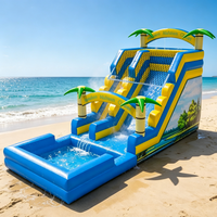 Parc aquatique gonflable avec toboggan et piscine pour enfants, extérieur, CE, PVC 0,55 mm, vente en gros d'usine, équipement de jeu personnalisé