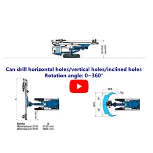 10B 410 Tiefe 20m 37kW Durchmesser 90mm ZEGA YG Hochleistungs-Bergbau-Bohrmaschine zum Verkauf Anker bohrmaschine