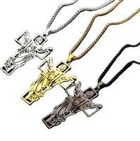 Orthodoxe Chrétien En Acier Inoxydable Crucifix Pendentif Étanche Unisexe Mode Bijoux Vintage Style Chaîne Mariages Chandails
