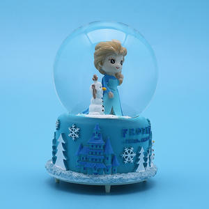 Cajas de Música de Cristal con Forma de <span class=keywords><strong>Princesa</strong></span> Azul, Globo de Nieve con Luz, Regalo para Novia, Día de San Valentín, Niños - Product Image 4