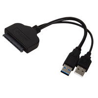 Recién llegado, Cable Sata a USB, adaptador USB3.0 a SATA 22P con Cable de alimentación USB para transferencia de datos de controlador de disco duro de 2,5 pulgadas