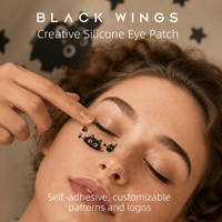 Masques sous-yeux jetables auto-adhésifs en silicone BLACKWINGS avec logo et motif personnalisés, patchs doux naturels pour extensions de cils