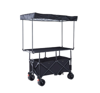 Nouveau chariot de marché pliable avec grande table et auvent, réglable en hauteur et pliable, chariot utilitaire pour stands de snacks