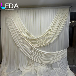 LEDA Cheap 3M*3M Beige Backdrop <b>White</b> Tulle Mesh Drapes Wedding Back Drops - Product Image 1