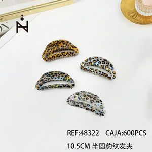 Fermaglio per capelli a mezza luna con stampa leopardata da 10,5 cm per donna, accessorio di moda - Product Image 3