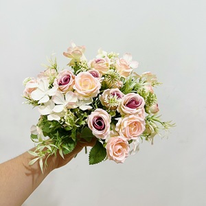 Fiori Artificiali <span class=keywords><strong>Rosa</strong></span> Elsa a Più Teste, Oggetto di Scena, Decorazione per Ufficio Casa Matrimonio, Celebrazione Festiva - Product Image 4