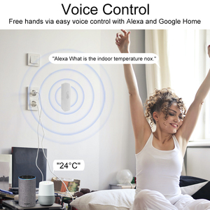 Sensor de Temperatura y Humedad WiFi y Zigbee SIXWGH, Monitor Inteligente para el Hogar, Control Remoto por Aplicación, Alerta por Voz, Compatible con <span class=keywords><strong>Alexa</strong></span>, Google Home y Tuya - Product Image 5