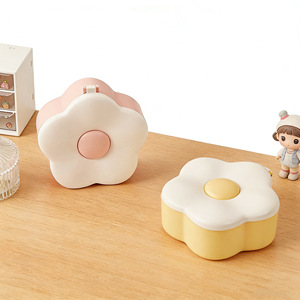 Flower Shaped Makeup <b>Mirror</b> Portable <b>Compact</b> <b>Mirror</b> For Desk Student Dormitory Use With Storage Capacity - Product Image 2