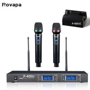 Système de microphone sans fil UHF double canal en gros pour usine, ensemble de micros dynamiques portables pour scène, <span class=keywords><strong>DJ</strong></span>, karaoké, église - Product Image 2