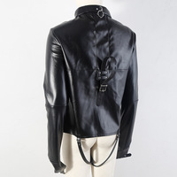 Harnais BDSM en cuir PU, veste de contention avec manches de protection croisées pour les bras, ajustable, pour Halloween, nouveauté, costume de cosplay fantaisie