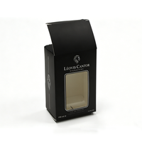 Boîte d'emballage personnalisée pour flacon de parfum noir avec fenêtre en PVC