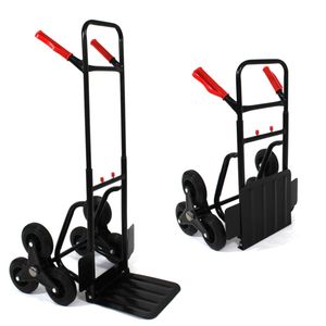 Chariot pliant portatif de chariot d'escalade d'escalier avec 6 roues, camion de main de grimpeur d'escalier avec la poignée réglable pour tirer, - Product Image 6