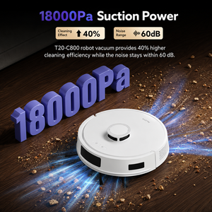 Robot aspirateur T40-C800 avec élimination automatique de la saleté et contrôle par application pour balayer et nettoyer - Product Image 4