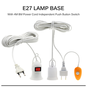 Portalámparas <span class=keywords><strong>E27</strong></span> con Cable de Alimentación, Interruptor de Botón Independiente, <span class=keywords><strong>Enchufe</strong></span> Europeo y Portalámparas de 220v con Rosca para Bombilla de Cultivo - Product Image 3