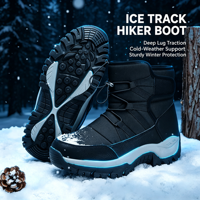 Bottes de neige d'hiver pour femmes, mi-mollet, imperméables, en ripstop, épaisses, antidérapantes, à semelle profonde, résistantes au froid, pour la randonnée en plein air