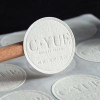 Geprägte Baumwollpapier-Siegelaufkleber Strukturierte Rindenpapier-Etiketten Selbstklebende Etiketten Maßgefertigte Letterpress-Verpackungsaufkleber für Gläser