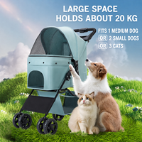 Poussette pour animaux de compagnie de grande taille, 20 kg, pliable, auvent en forme d'éventail, maille respirante sur 3 côtés, poussette pour chien et chat, 4 roues, fabricant OEM