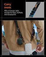 Sangle de téléphone détachable 2-en-1 personnalisée, réglable, à porter en bandoulière ou au poignet, avec boucle magnétique et sangle MOLLE