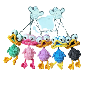 Ciondolo in cotone all'uncinetto a forma di anatra, piccolo e carino, decorazione per la <span class=keywords><strong>casa</strong></span> <span class=keywords><strong>con</strong></span> collo oscillante - Product Image 1