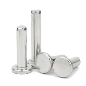 Özel katı perçin 1/4X1/2 katı karbon çelik perçinler 8mm M10 yassı paslanmaz çelik kafa katı perçin - Product Image 3