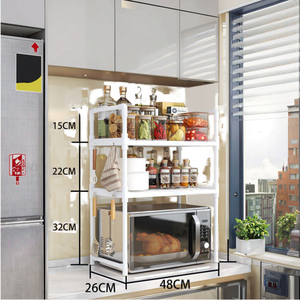 Estante de cocina de Metal extensible de alta resistencia Soporte de horno de <span class=keywords><strong>microondas</strong></span> retráctil ajustable de estilo moderno con almacenamiento doméstico - Product Image 3