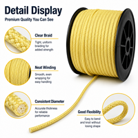 Cordon en Kevlar de 3,2 mm (1/8 pouce) à faible élasticité et haute résistance, corde tressée en polyester pour pavage