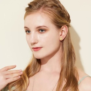 Dernières boucles d'oreilles fines <span class=keywords><strong>Bonny</strong></span> plaquées or en argent sterling 925 avec diamants en forme de tournesol, bijoux pour femme - Product Image 4