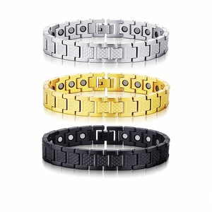 Bracelet magnétique ajustable en acier inoxydable plaqué or 18 carats pour <span class=keywords><strong>homme</strong></span> et couple - Grande vente - Product Image 1