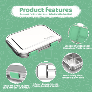 Oferta Especial Aohea - Recipiente Metálico para Alimentos, Lonchera Hermética Portátil, a Prueba de Fugas, de Acero Inoxidable 304, Estilo Estadounidense y Australiano - Product Image 3