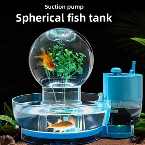 Pecera Esférica Minimalista <span class=keywords><strong>de</strong></span> Escritorio, <span class=keywords><strong>Acuario</strong></span> <span class=keywords><strong>de</strong></span> Vidrio Transparente con Sistema <span class=keywords><strong>de</strong></span> Circulación <span class=keywords><strong>de</strong></span> Agua Autónomo - Product Image 5