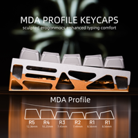 XVX Keycaps Crystal Jelly R2 Upgrade Side-Printed MDA Profile Gaming (78/122-Key) PBT Mechanical Keyboard Custom English