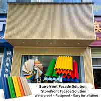 Tôles murales en aluminium ondulé, grain de bois, légères, pour design de magasins de détail, directement de l'usine