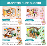 Blocs magnétiques EPT Cosmos Bear Mini Scene, blocs de construction 3D, café, librairie, cuisine, jouets magnétiques STEM