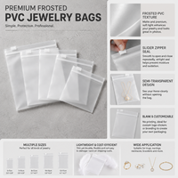 Pochette d'emballage pour bijoux en EVA givré mat recyclable avec fermeture éclair coulissante et logo personnalisé imprimé à l'écran