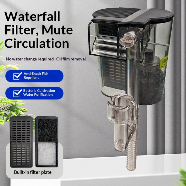 Premium Quiet Eco-Friendly Aquarium Filter Adjustable Flow Oil Film Removal Smart Operating Mode Tool-Free Outdoor/Bathroom Bags