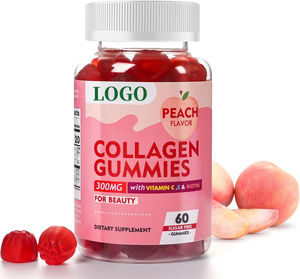 Gomitas de colágeno OEM/ODM, suplemento natural de colágeno y vitamina y biotina, compatible con cabello saludable, uñas y huesos, sabor a melocotón - Product Image 1