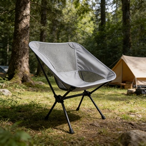Chaise de <span class=keywords><strong>camping</strong></span> pliable <span class=keywords><strong>ultra</strong></span>-compacte et ultralégère, chaise de <span class=keywords><strong>camping</strong></span> Moon Chair à dossier haut réglable pour les minimalistes - Product Image 1