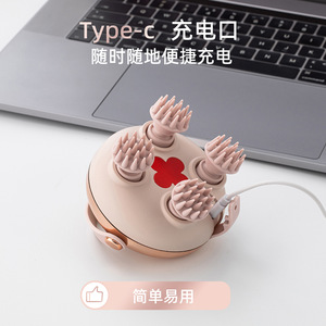 Masseur de tête sans fil intelligent, rose gold gris, rechargeable par USB, moteur sans balais, thérapie multi-modes - Product Image 3